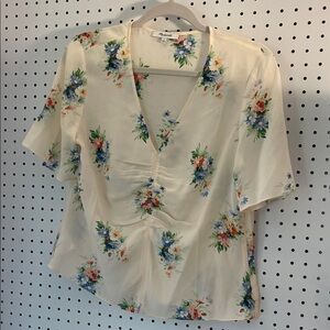 Madewell Cream Floral Blouse